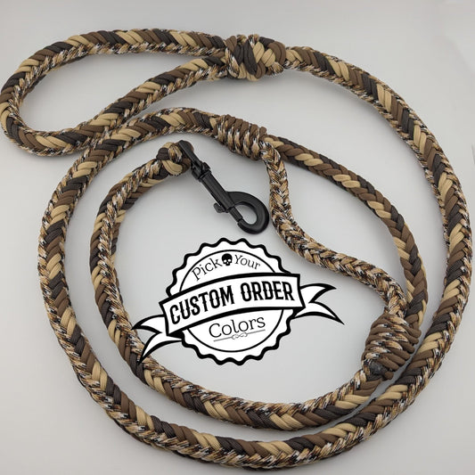 12 Strand Herringbone Paracord 6ft Leash with extra handle