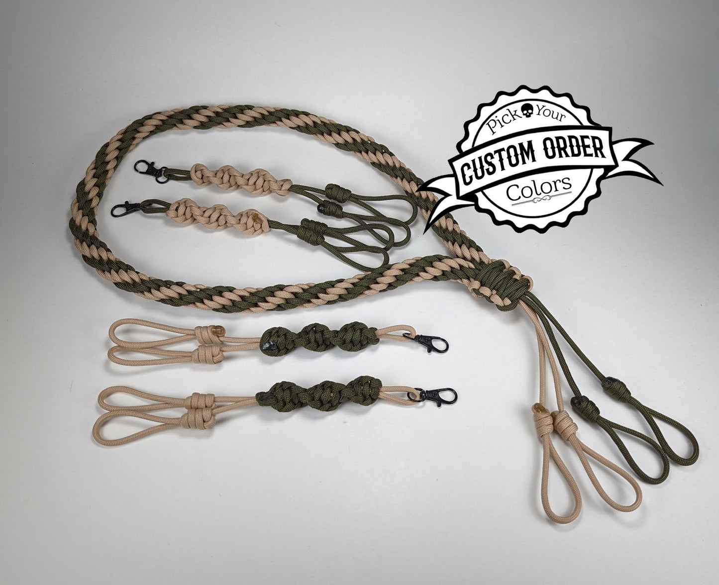 8 Strand Kumihimo Call Lanyard (with center drops)