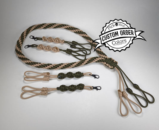 8 Strand Kumihimo Call Lanyard (with center drops)